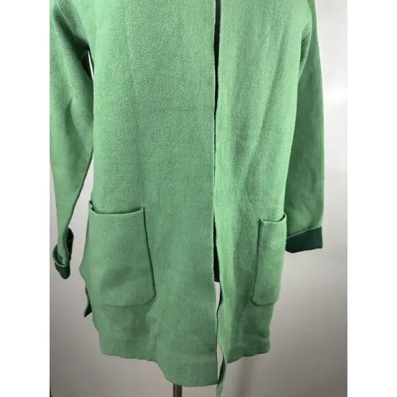 NWT J. Jill Majestic Open Front Cardi Sweater Cardigan Green MP Medium Petite - Picture 5 of 14